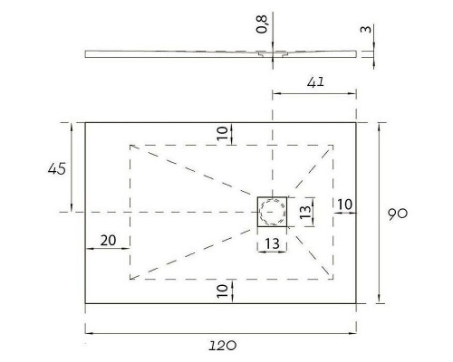 Душевой поддон из искусственного камня Aquanet Pleasure 120x90 258877 Серый