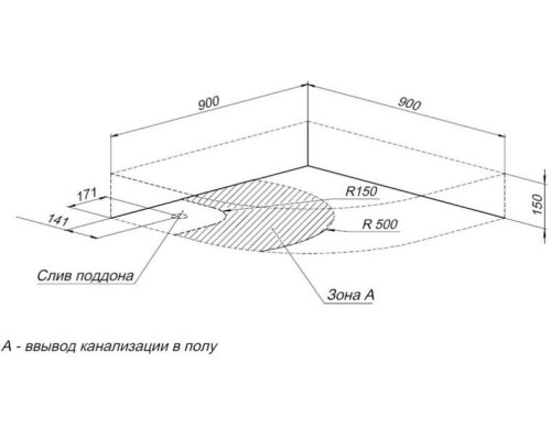 Акриловый поддон для душа Aquanet Нх515 90x90 радиальный Белый