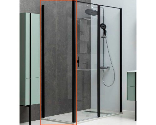 Душевая стенка Allen Brau Priority 100 3.31021.BBA профиль Черный брашированный стекло прозрачное