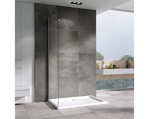 Душевая стенка Abber Zart 90x195 S91 профиль Хром стекло прозрачное