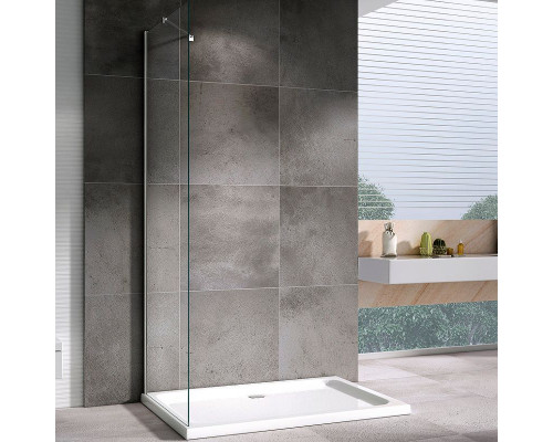 Душевая стенка Abber Zart 100x195 S101 профиль Хром стекло прозрачное