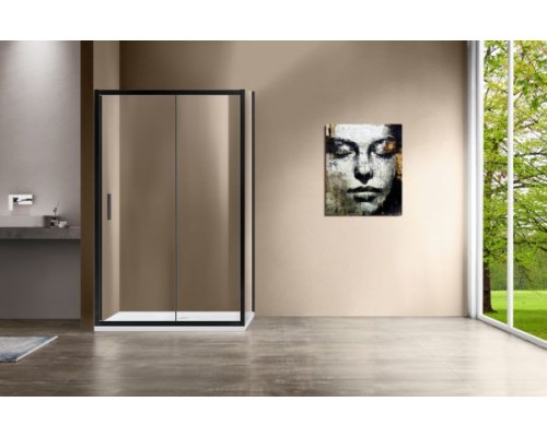 Душевой уголок Vincea Garda 120х80 VSR-1G8012CLB профиль Черный стекло прозрачное