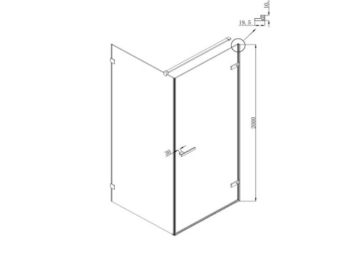 Душевой уголок Ambassador Abner 90x90 10011101R профиль Хром стекло прозрачное