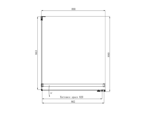 Душевой уголок Ambassador Abner 90x90 10011101R профиль Хром стекло прозрачное
