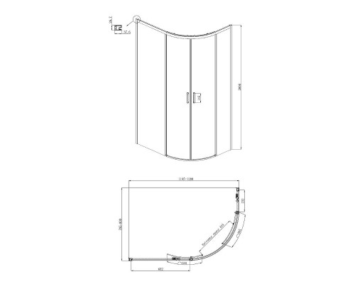Душевой уголок Ambassador Queen 120х80 11011103L профиль Хром стекло прозрачное