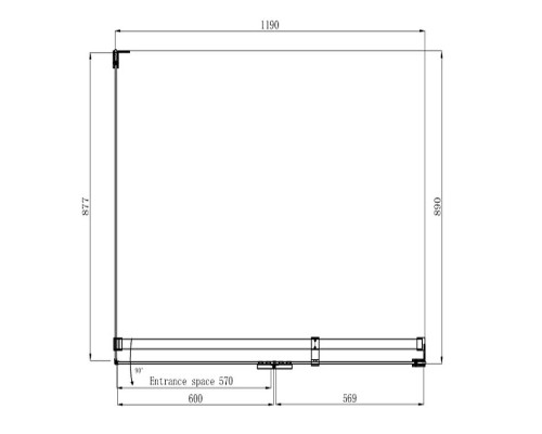 Душевой уголок Ambassador Abner 120х90 110011104R профиль Хром стекло прозрачное