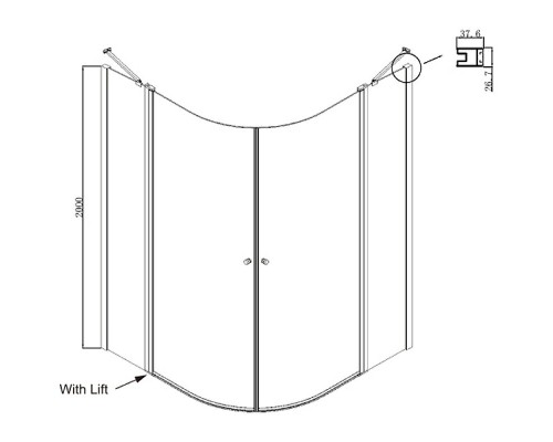 Душевой уголок Ambassador Nord 100х100 13011102 профиль Хром стекло прозрачное