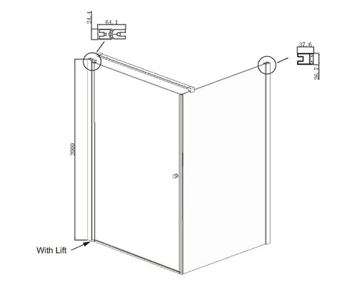 Душевой уголок Ambassador Nord 90х90 13011103 профиль Хром стекло прозрачное