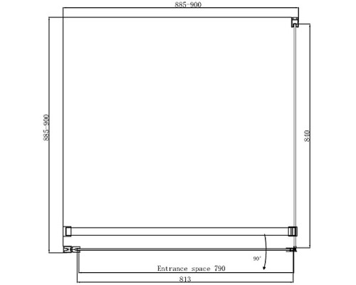 Душевой уголок Ambassador Nord 90х90 13011103 профиль Хром стекло прозрачное