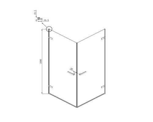 Душевой уголок Ambassador Abner 100х100 10011106 профиль Хром стекло прозрачное