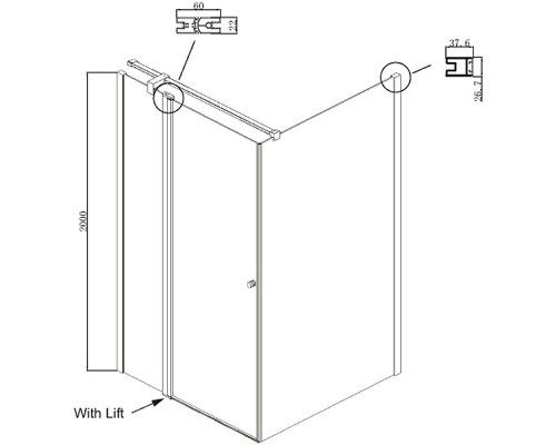 Душевой уголок Ambassador Nord 90х90 13011105 профиль Хром стекло прозрачное