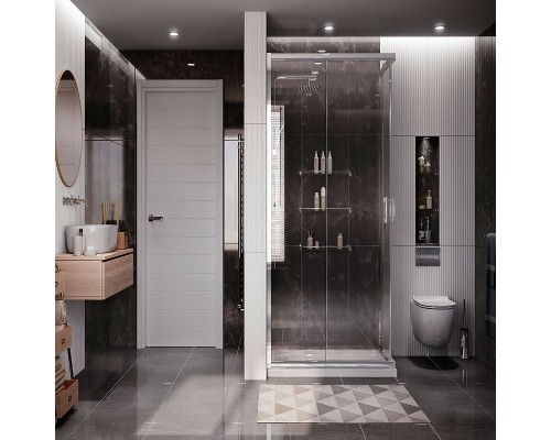 Душевой уголок Ambassador Kingston 90х90 14011102 профиль Хром стекло прозрачное