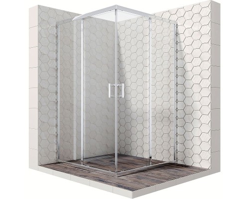 Душевой уголок Ambassador Kingston 90х90 14011102 профиль Хром стекло прозрачное