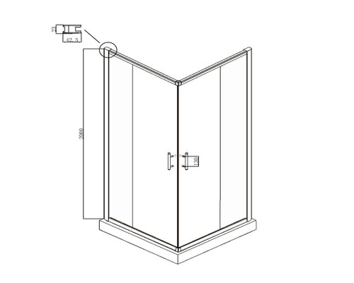 Душевой уголок Ambassador Kingston 90х90 14011102 профиль Хром стекло прозрачное
