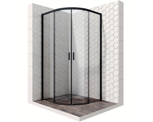 Душевой уголок Ambassador Queen 100х100 11011202Black профиль Черный стекло прозрачное