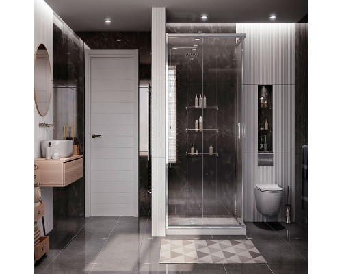 Душевой уголок Ambassador Kingston 100х100 14011103 профиль Хром стекло прозрачное