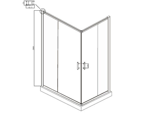Душевой уголок Ambassador Kingston 100х100 14011103 профиль Хром стекло прозрачное