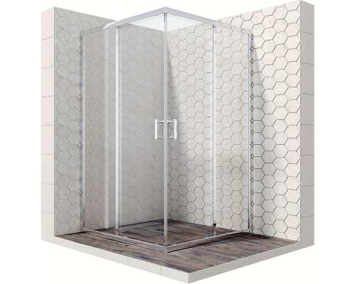 Душевой уголок Ambassador Kingston 100х100 14011103 профиль Хром стекло прозрачное