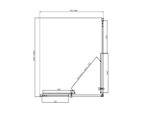 Душевой уголок Ambassador Kingston 100х100 14011103 профиль Хром стекло прозрачное