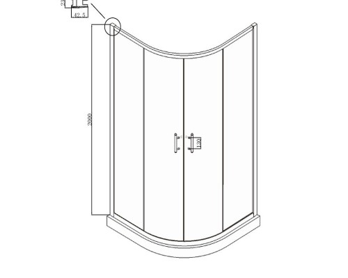Душевой уголок Ambassador Kingston 100х100 14011105 профиль Хром стекло прозрачное
