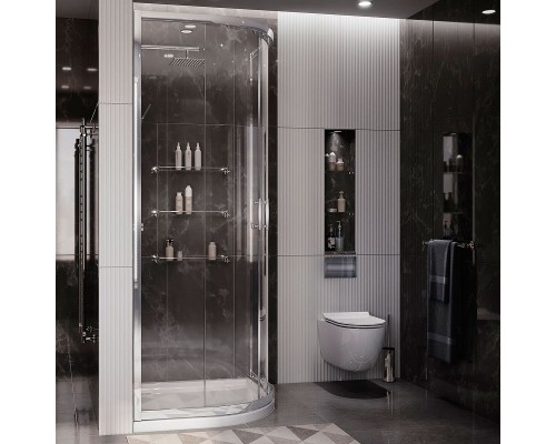 Душевой уголок Ambassador Kingston 100х100 14011105 профиль Хром стекло прозрачное