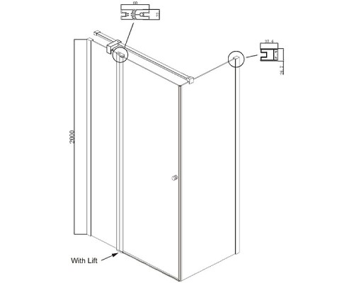 Душевой уголок Ambassador Nord 120х80 13011107 профиль Хром стекло прозрачное