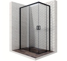 Душевой уголок Ambassador Queen 120х80 11011205LBlack профиль Черный стекло прозрачное