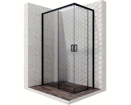 Душевой уголок Ambassador Queen 120х80 11011205LBlack профиль Черный стекло прозрачное