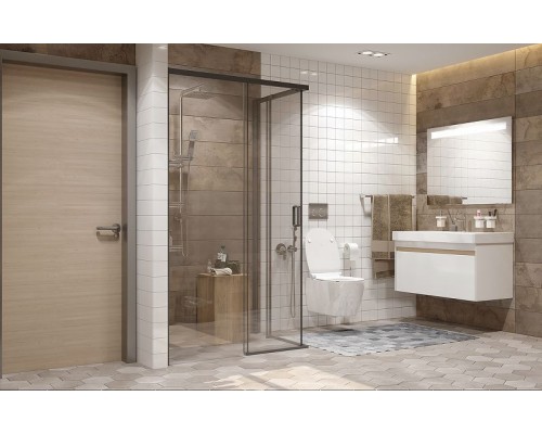 Душевой уголок Ambassador Queen 120х80 11011205LBlack профиль Черный стекло прозрачное