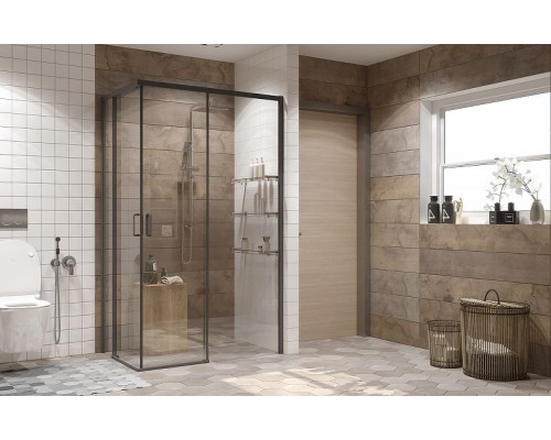 Душевой уголок Ambassador Queen 120х80 11011205RBlack профиль Черный стекло прозрачное