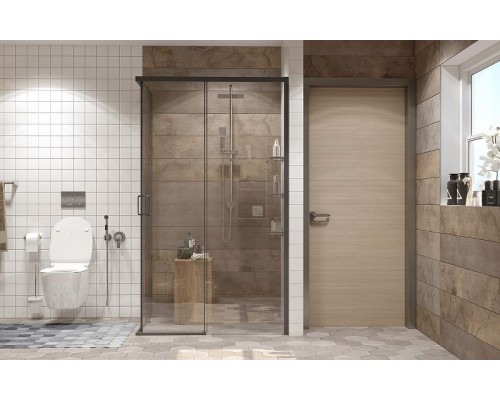 Душевой уголок Ambassador Queen 120х80 11011205RBlack профиль Черный стекло прозрачное