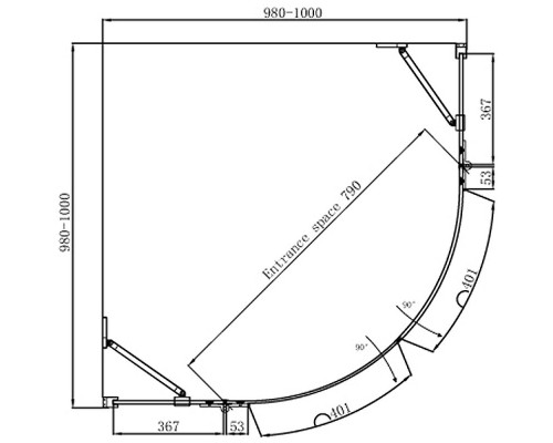 Душевой уголок Ambassador Diamond 100х100 12011102 профиль Хром стекло прозрачное