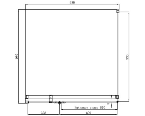 Душевой уголок Ambassador Diamond 100х100 12011103L профиль Хром стекло прозрачное