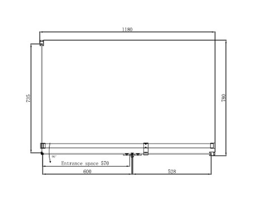 Душевой уголок Ambassador Diamond 120х80 12011104R профиль Хром стекло прозрачное