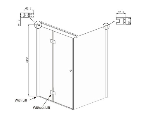 Душевой уголок Ambassador Diamond 90х90 12011105L профиль Хром стекло прозрачное