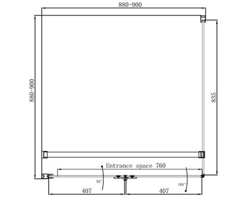 Душевой уголок Ambassador Diamond 90х90 12011105L профиль Хром стекло прозрачное