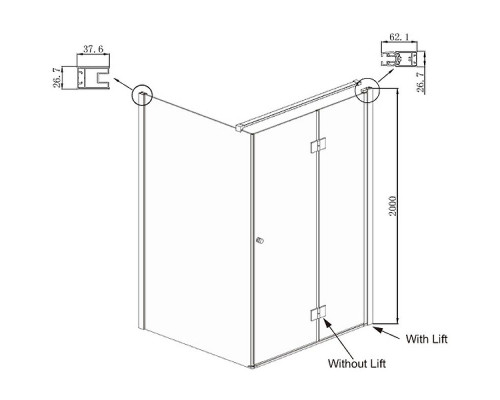Душевой уголок Ambassador Diamond 100х100 12011106R профиль Хром стекло прозрачное