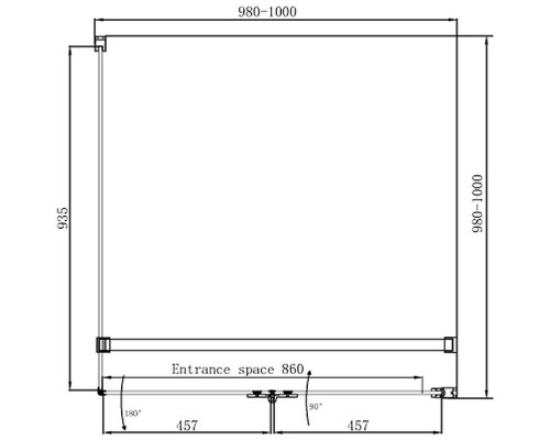 Душевой уголок Ambassador Diamond 100х100 12011106R профиль Хром стекло прозрачное