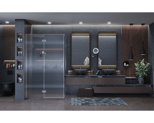 Душевой уголок Ambassador Diamond 120х80 12011107L профиль Хром стекло прозрачное