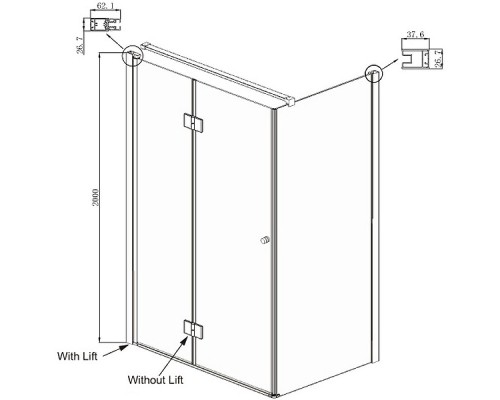 Душевой уголок Ambassador Diamond 120х80 12011107L профиль Хром стекло прозрачное