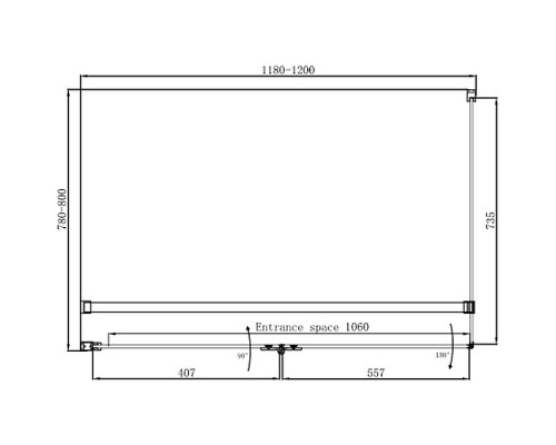 Душевой уголок Ambassador Diamond 120х80 12011107L профиль Хром стекло прозрачное