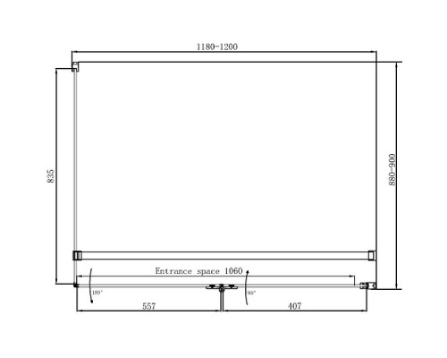 Душевой уголок Ambassador Diamond 120х90 12011108R профиль Хром стекло прозрачное