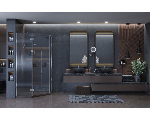 Душевой уголок Ambassador Diamond 90х90 12011111L профиль Хром стекло прозрачное