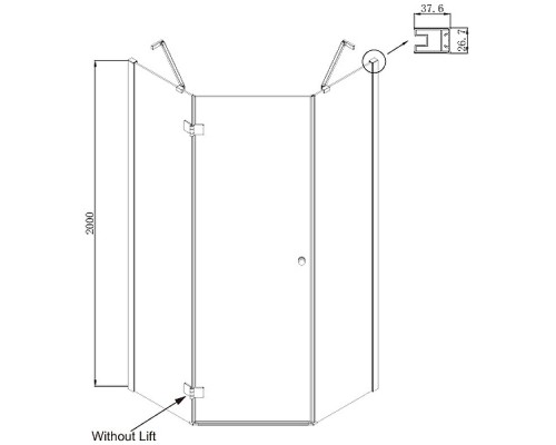 Душевой уголок Ambassador Diamond 90х90 12011111L профиль Хром стекло прозрачное
