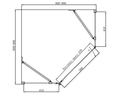 Душевой уголок Ambassador Diamond 90х90 12011111L профиль Хром стекло прозрачное