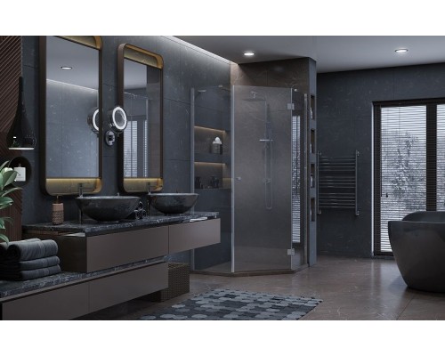 Душевой уголок Ambassador Diamond 90х90 12011111R профиль Хром стекло прозрачное