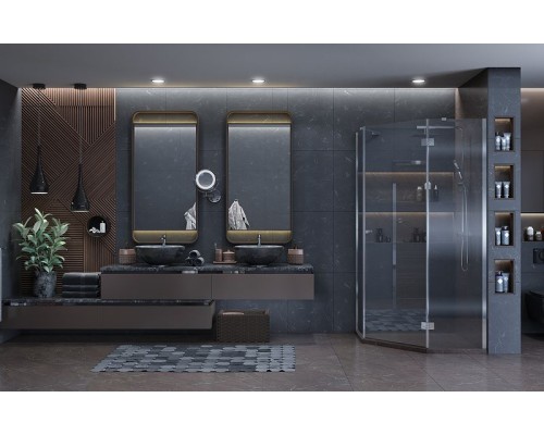 Душевой уголок Ambassador Diamond 90х90 12011111R профиль Хром стекло прозрачное