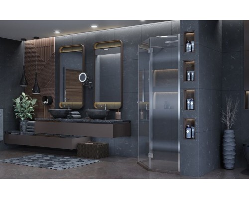 Душевой уголок Ambassador Diamond 90х90 12011111R профиль Хром стекло прозрачное