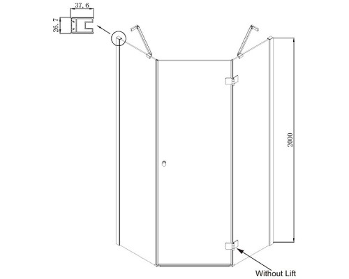 Душевой уголок Ambassador Diamond 90х90 12011111R профиль Хром стекло прозрачное