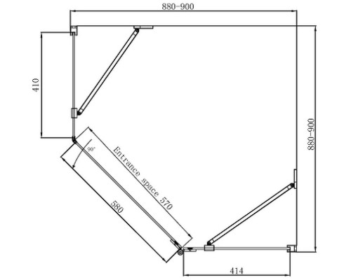 Душевой уголок Ambassador Diamond 90х90 12011111R профиль Хром стекло прозрачное